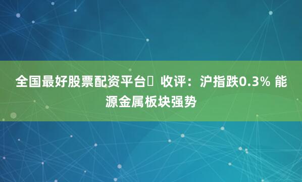 全国最好股票配资平台​收评：沪指跌0.3% 能源金属板块强势
